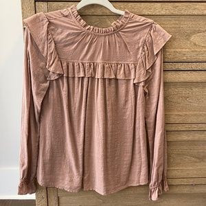 Mauve ruffle blouse, XS Universal Threads